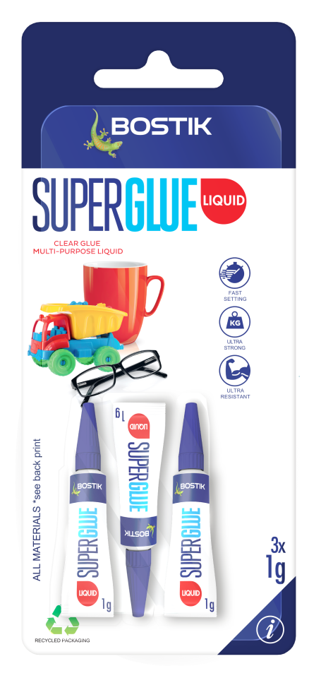 30617845 Bostik Super Glue Liquid 1g 3 Pack