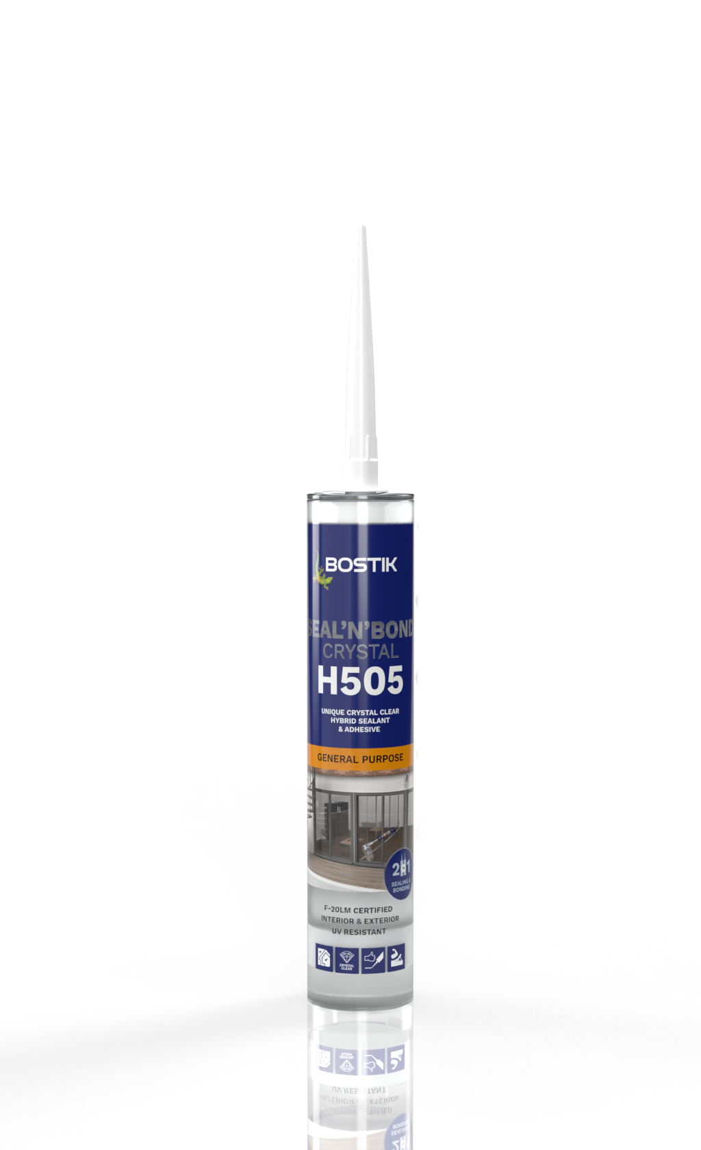 30625160 Bostik H505 Seal N Bond Crystal 290ml Cartridge