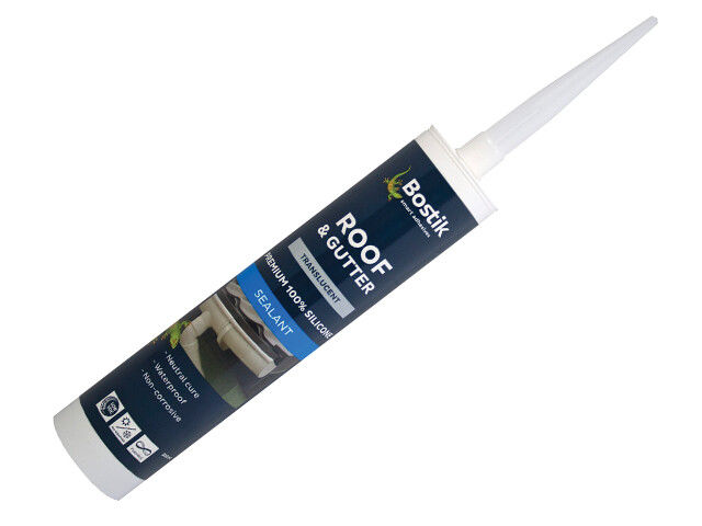 30804193 Bostik Roof & Gutter Silicone Clear 300ml Cartridge